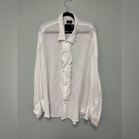 R13 Drop Neck Tuxedo Workshirt. Size XS - Picture 7 of 11